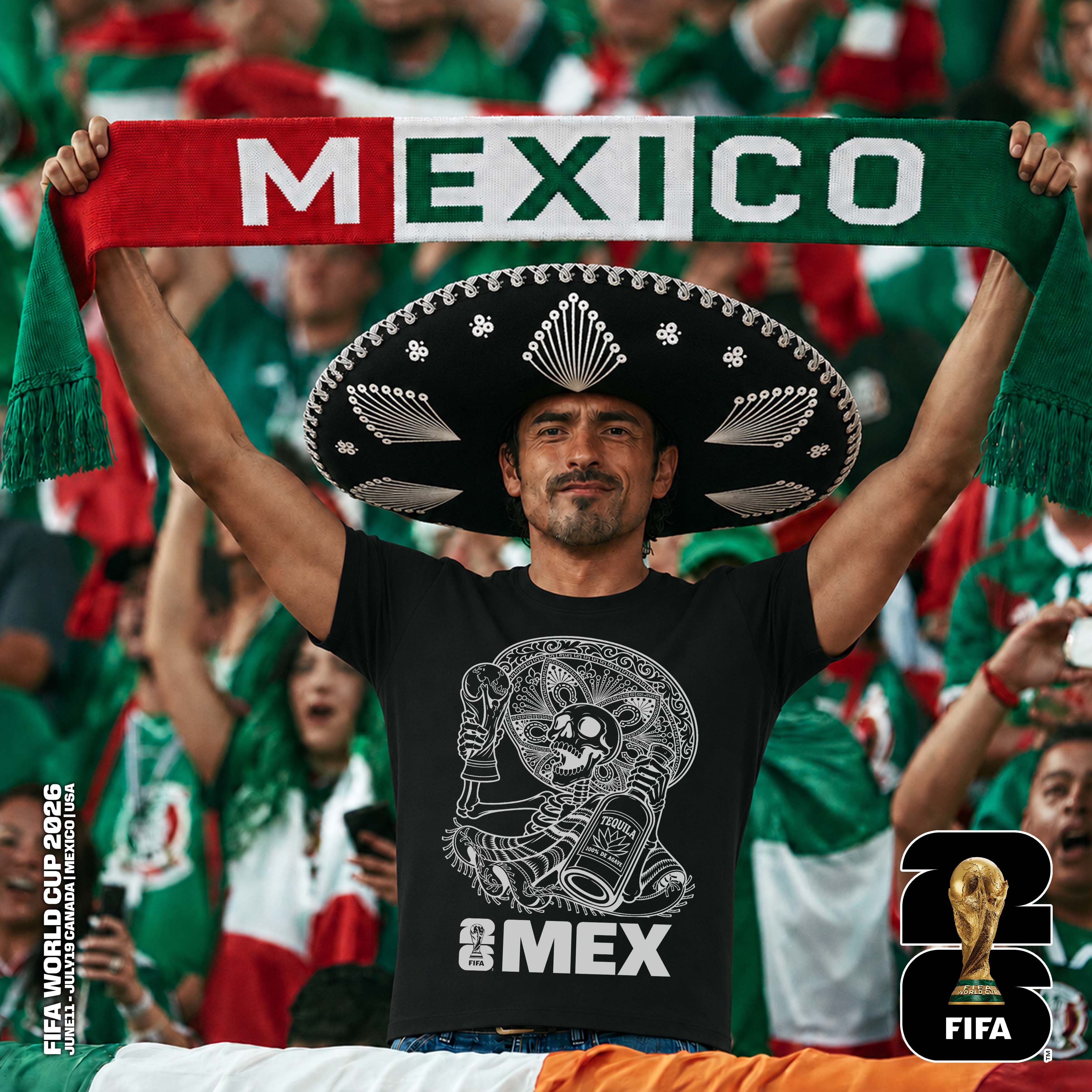 PLAYERA MÉXICO NEGRA