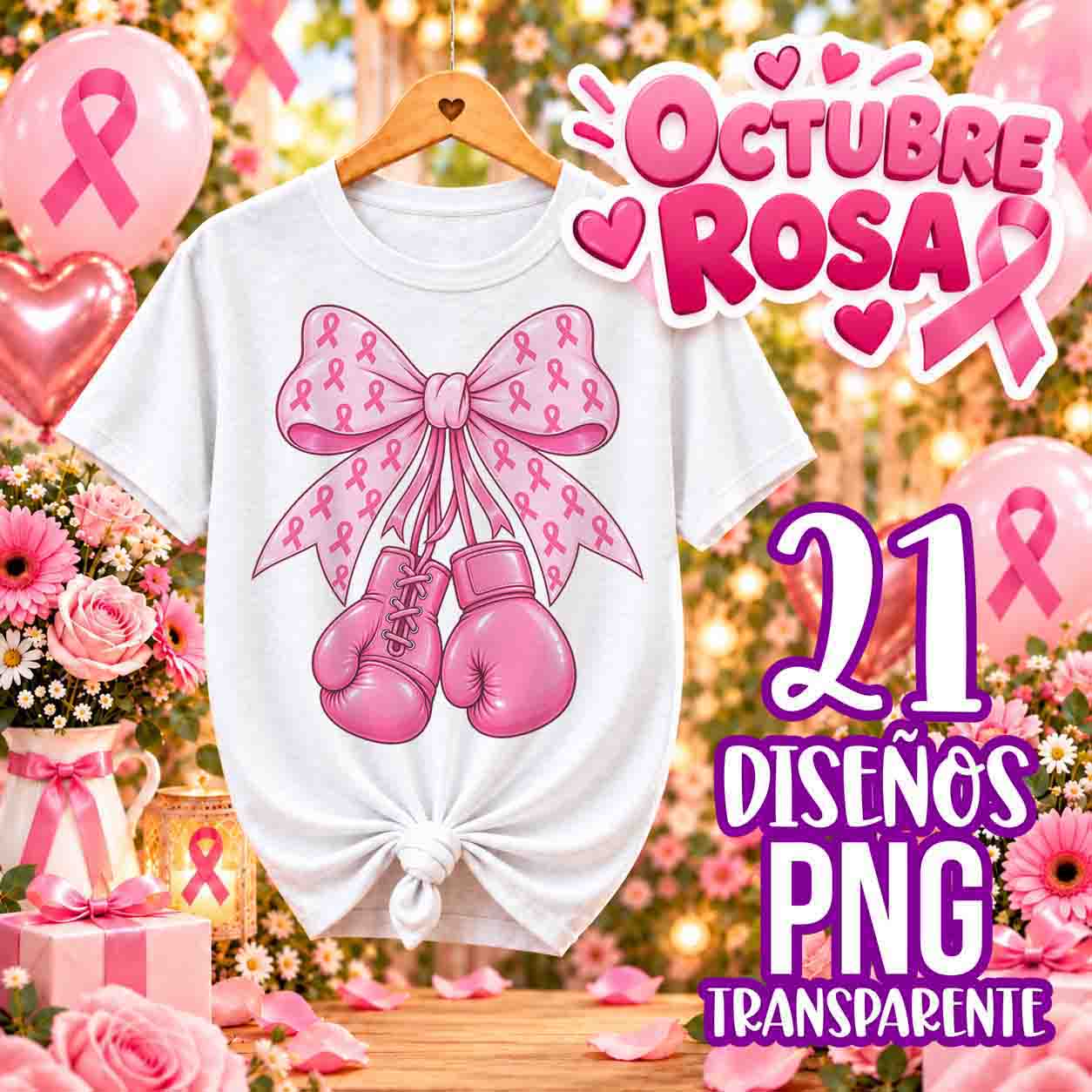 Kit Día Mundial contra el Cáncer de Mama – 21 Diseños PNG
