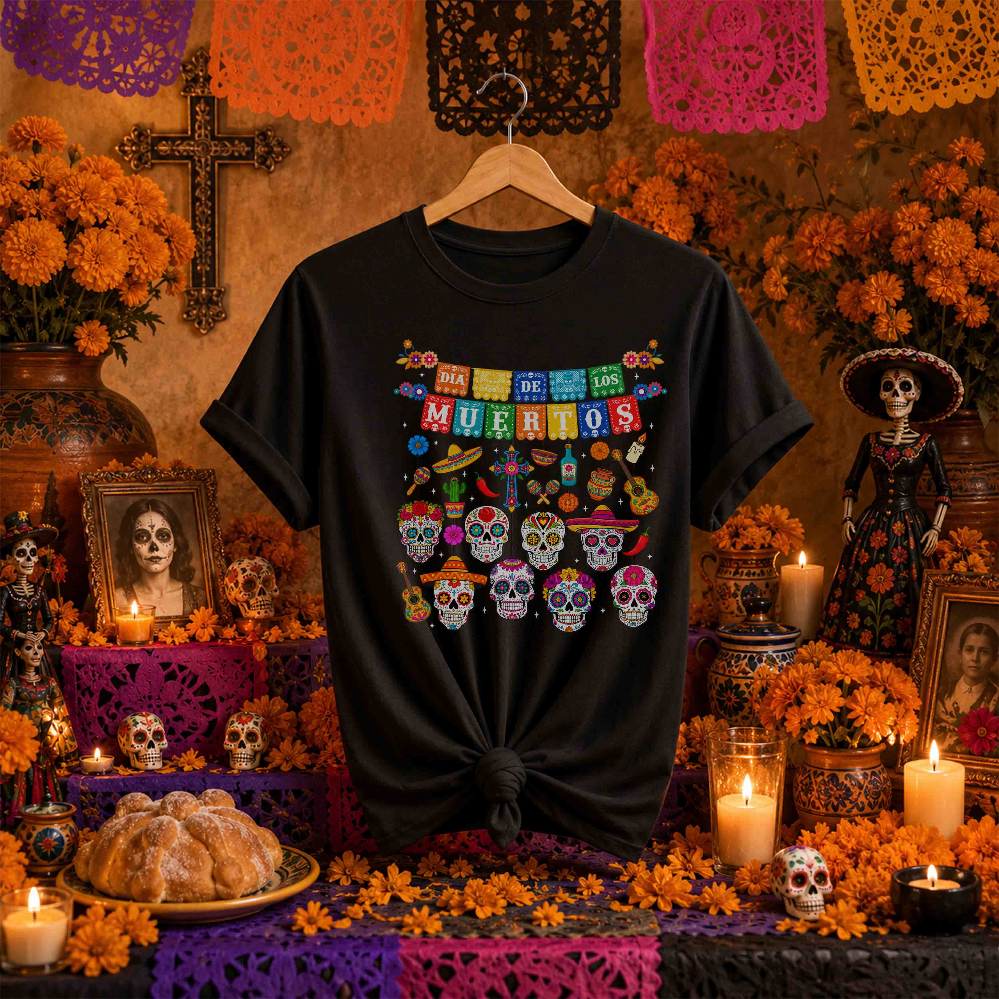 Día de Muertos Trendy – 36 Diseños PNG para DTF y Sublimación