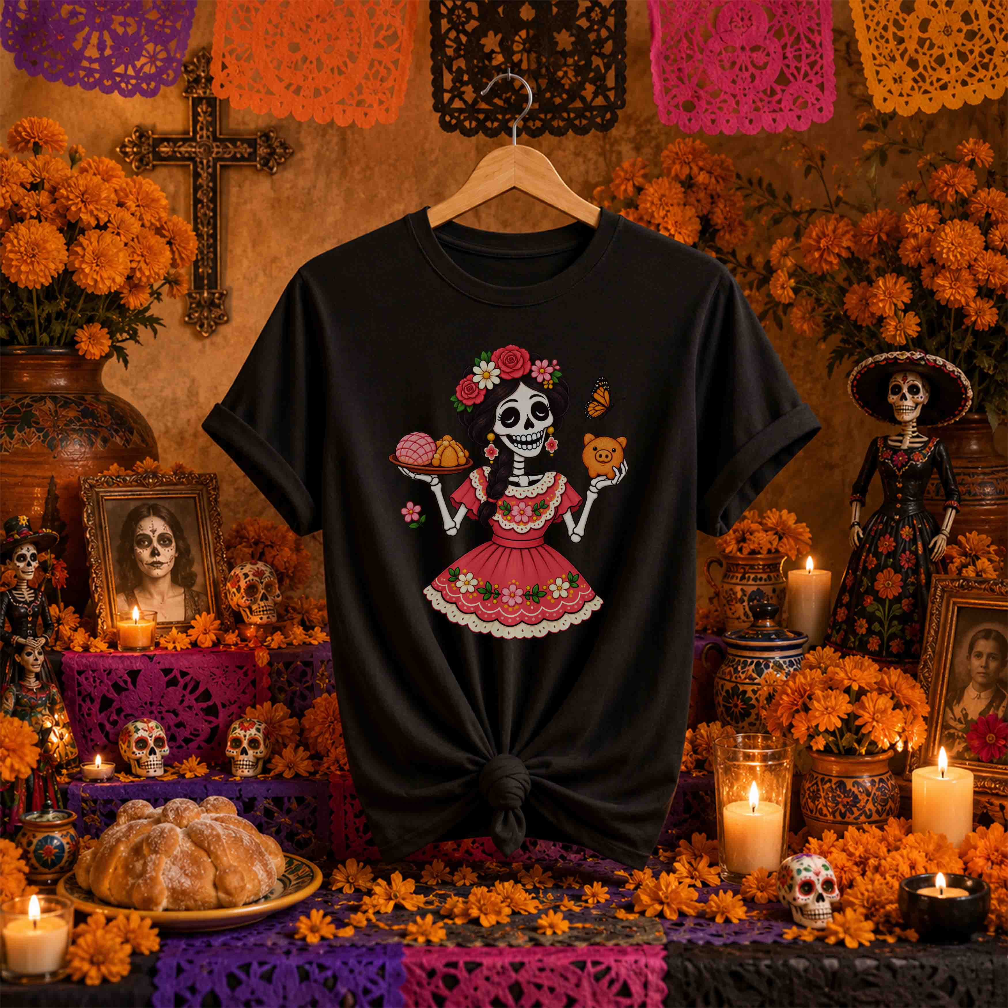 Día de Muertos Trendy – 36 Diseños PNG para DTF y Sublimación