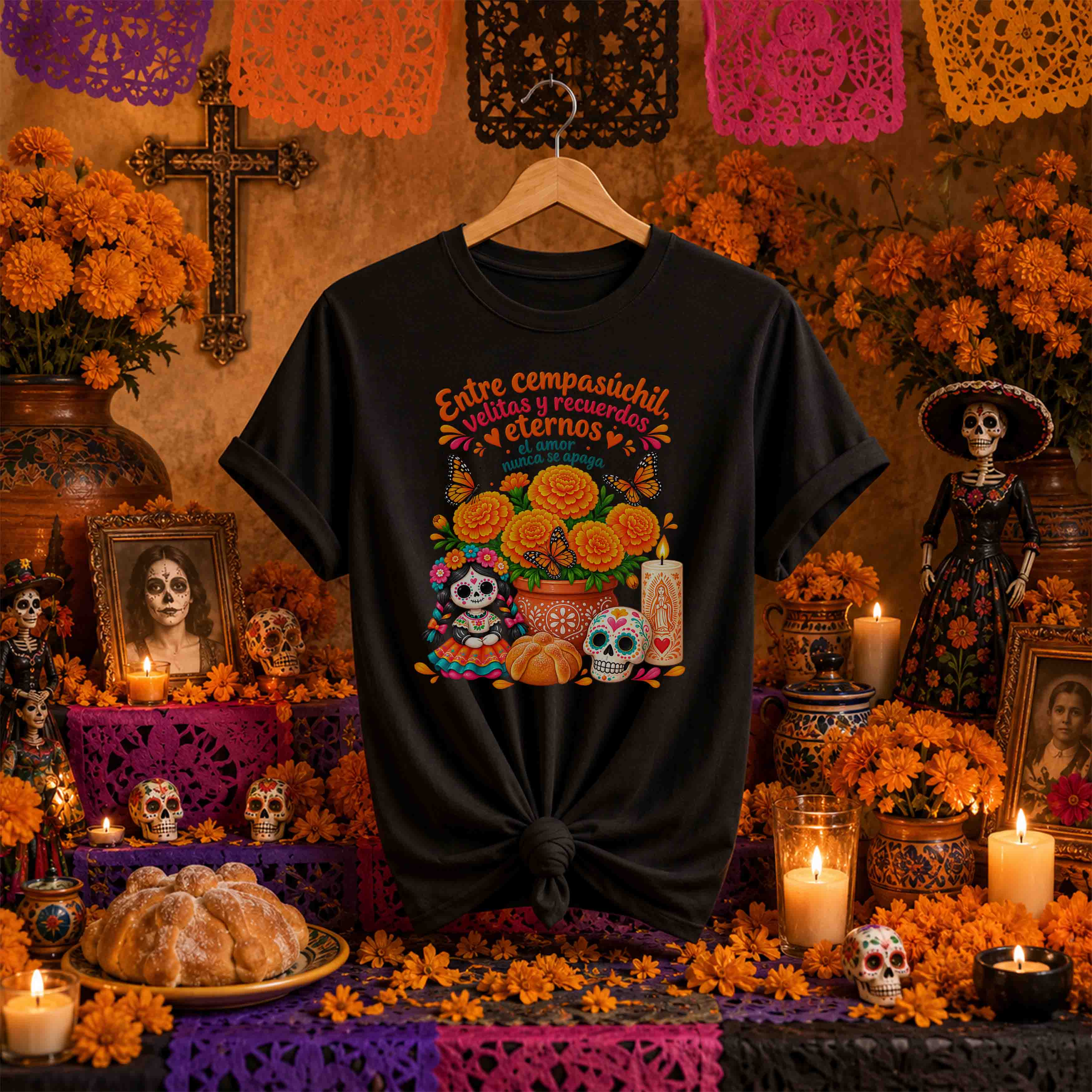 Día de Muertos Trendy – 36 Diseños PNG para DTF y Sublimación