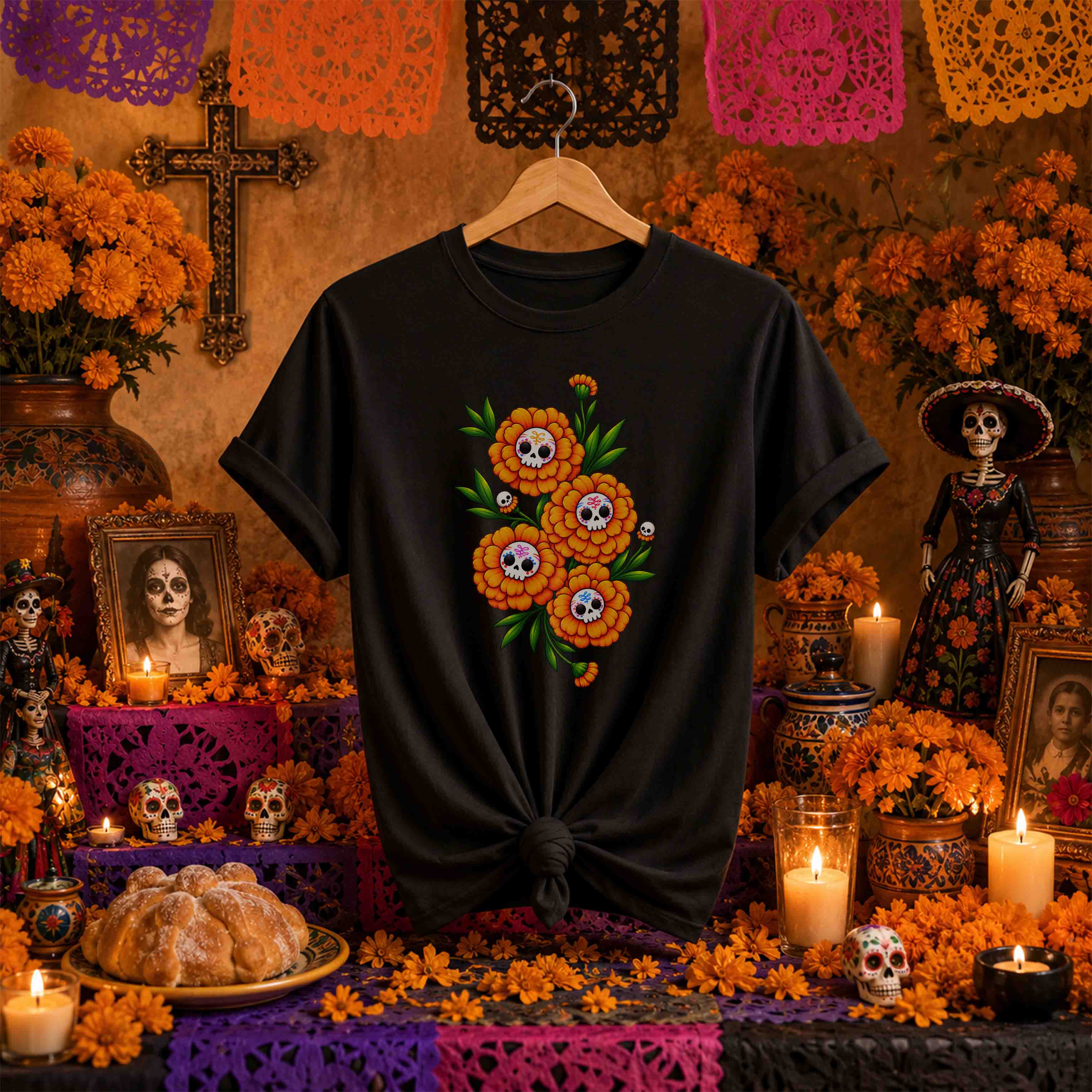 Día de Muertos Trendy – 36 Diseños PNG para DTF y Sublimación