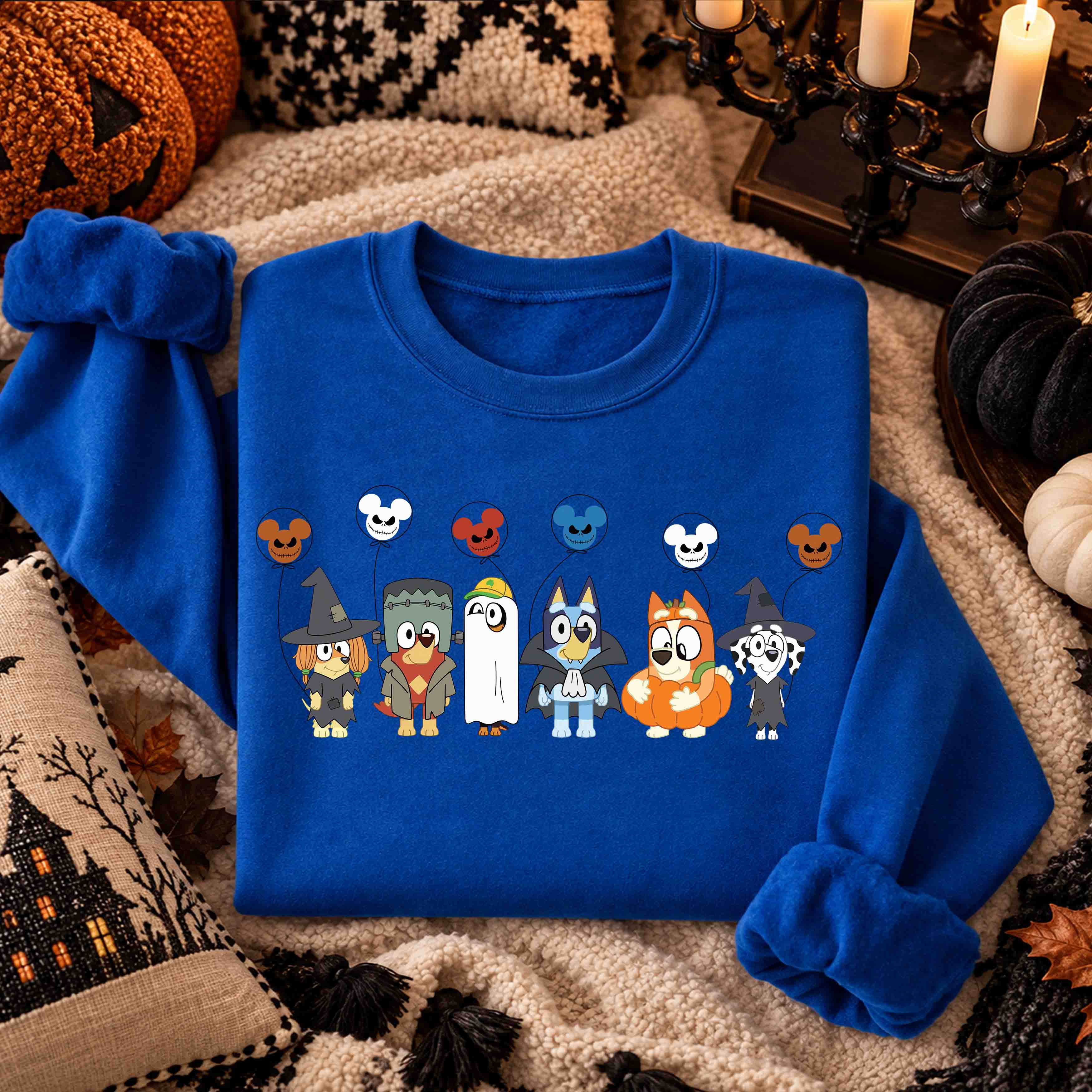 Bluey Halloween – 38 Diseños PNG para DTF y Sublimación