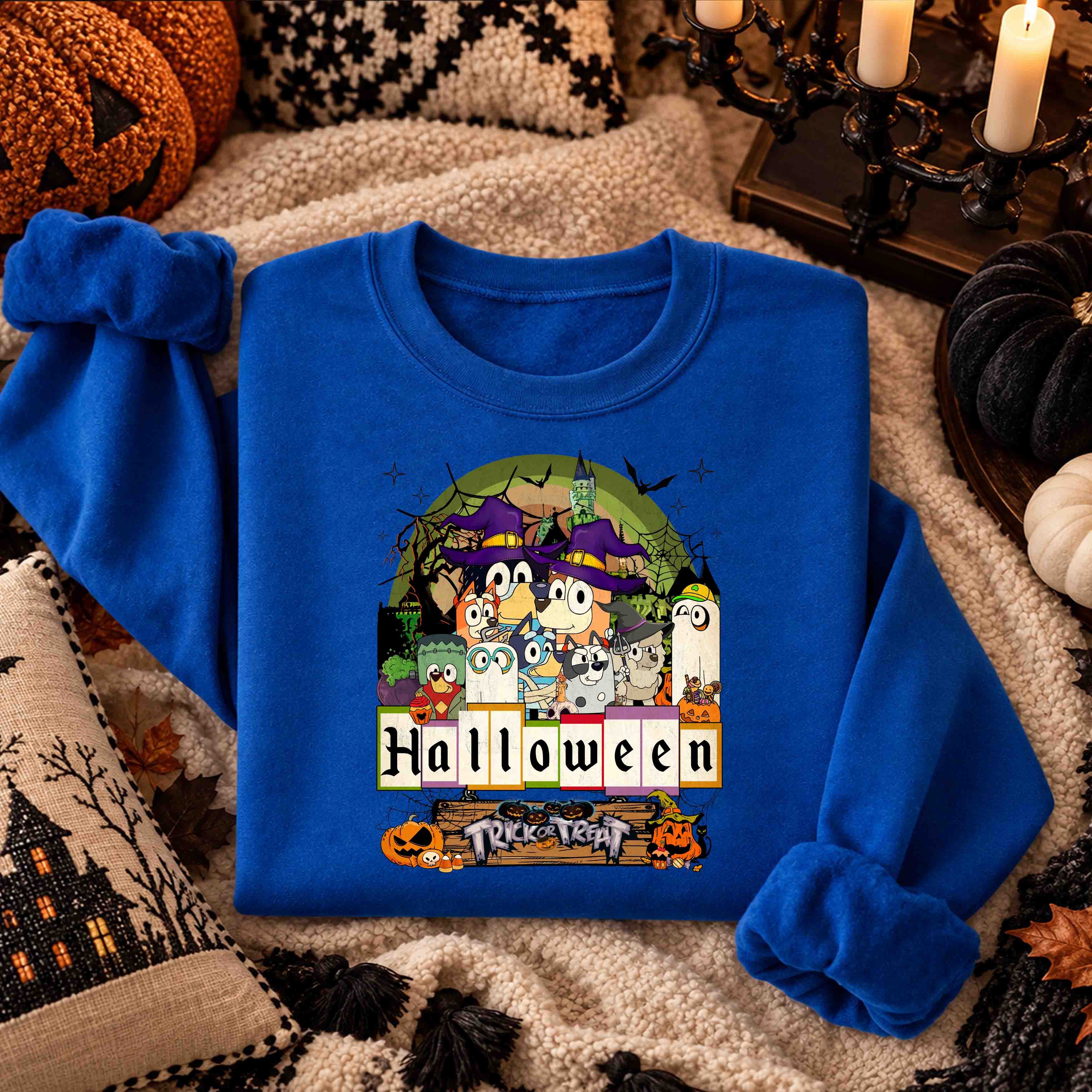 Bluey Halloween – 38 Diseños PNG para DTF y Sublimación