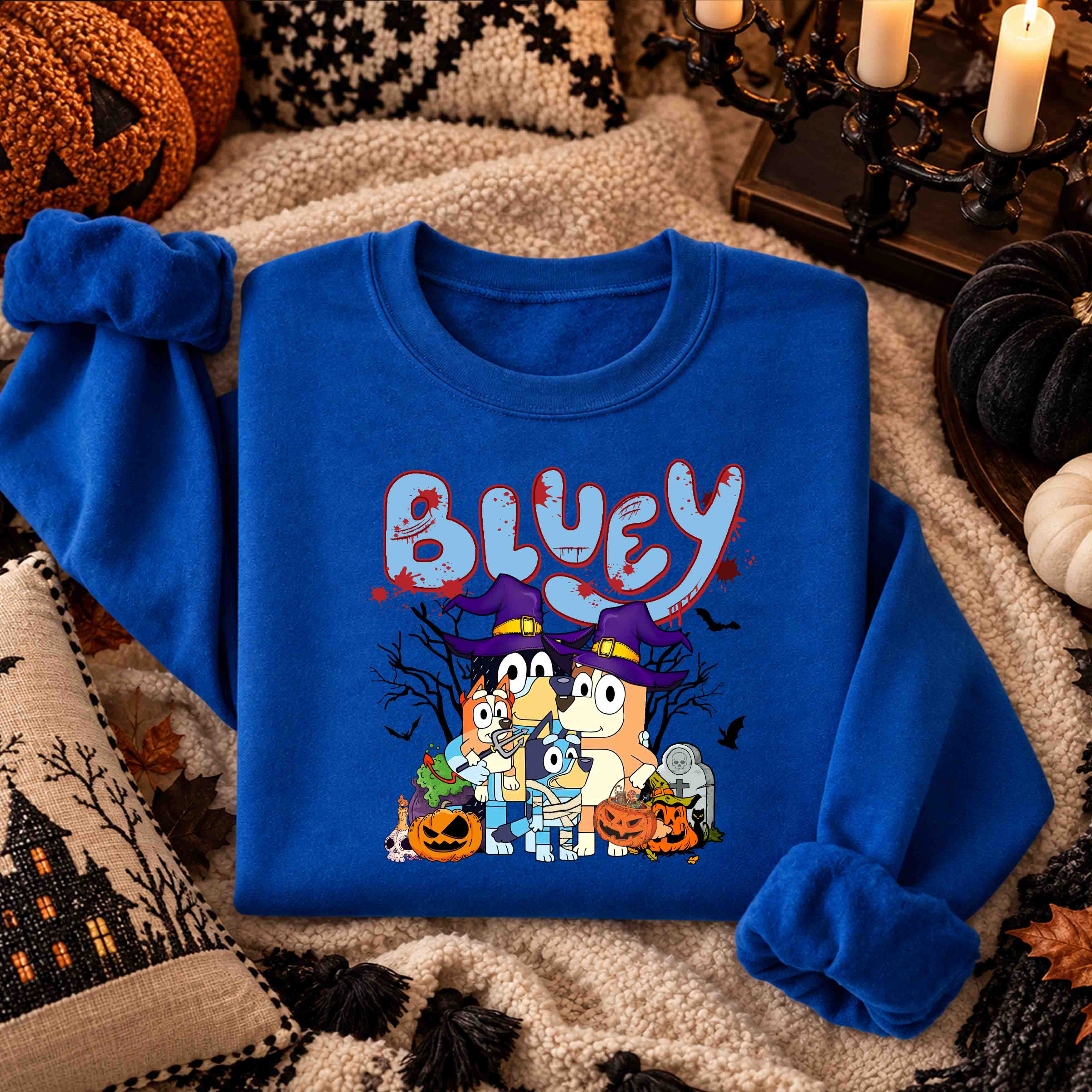 Bluey Halloween – 38 Diseños PNG para DTF y Sublimación