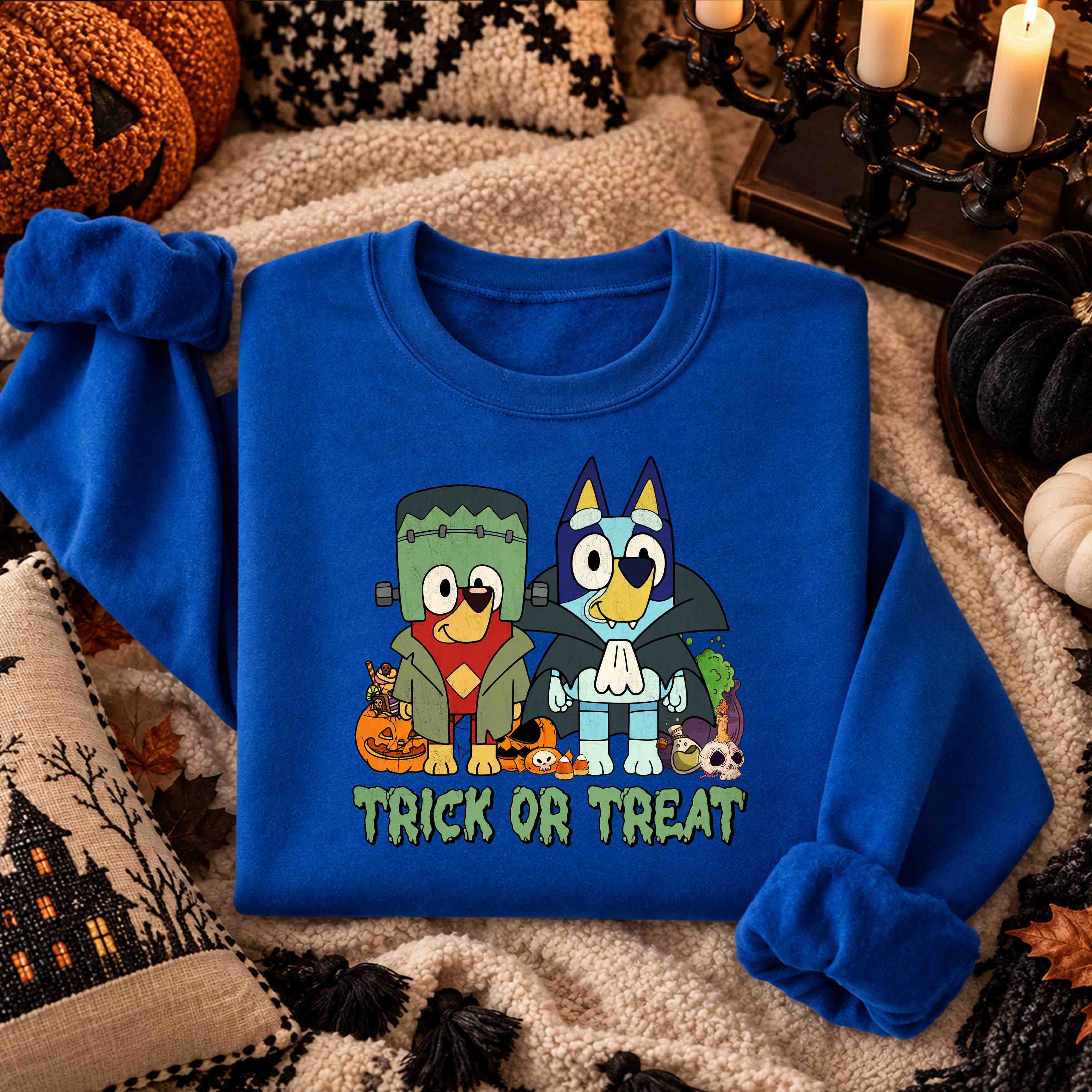 Bluey Halloween – 38 Diseños PNG para DTF y Sublimación