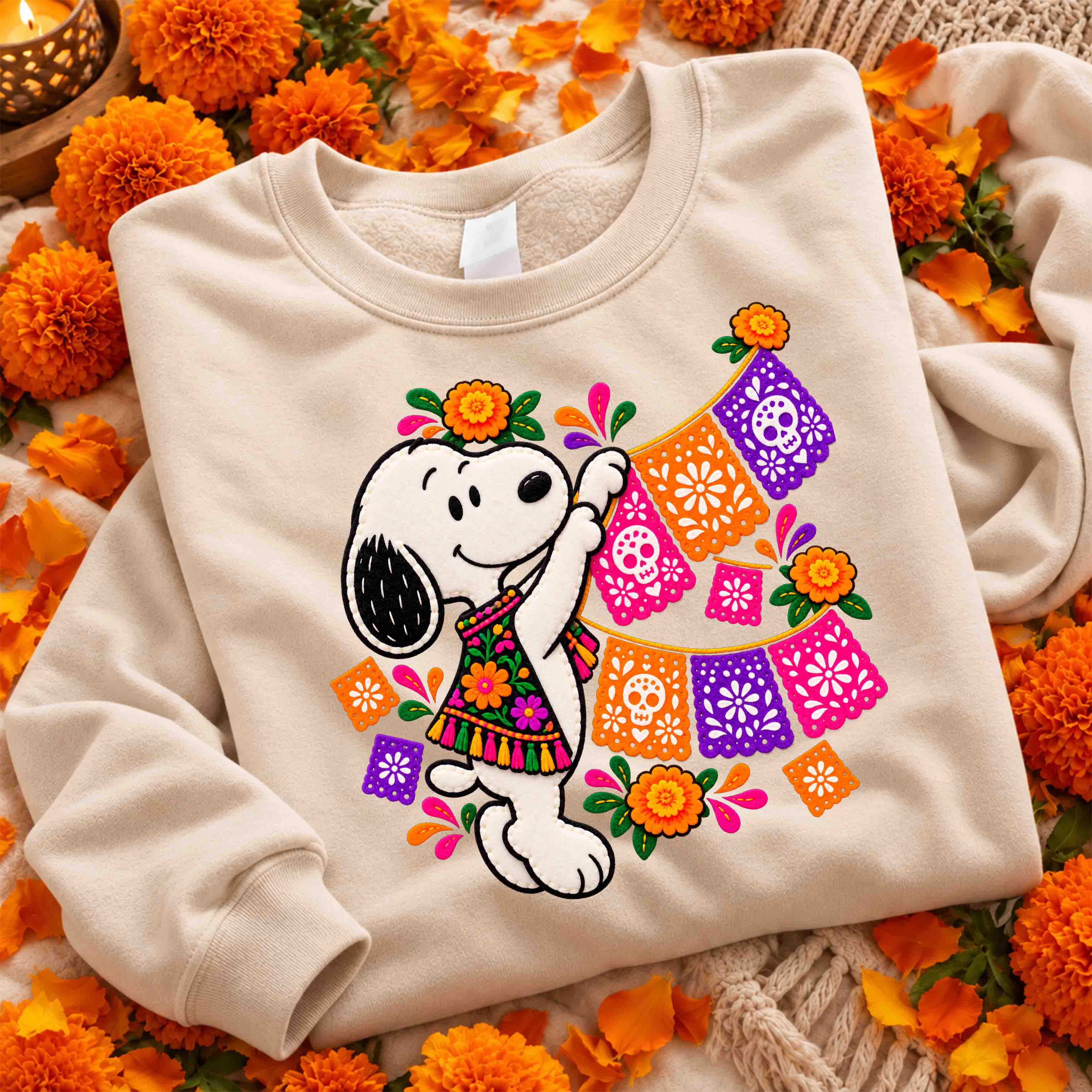 Snoopy Especial Día de Muertos – 21 Diseños PNG para DTF y Sublimación