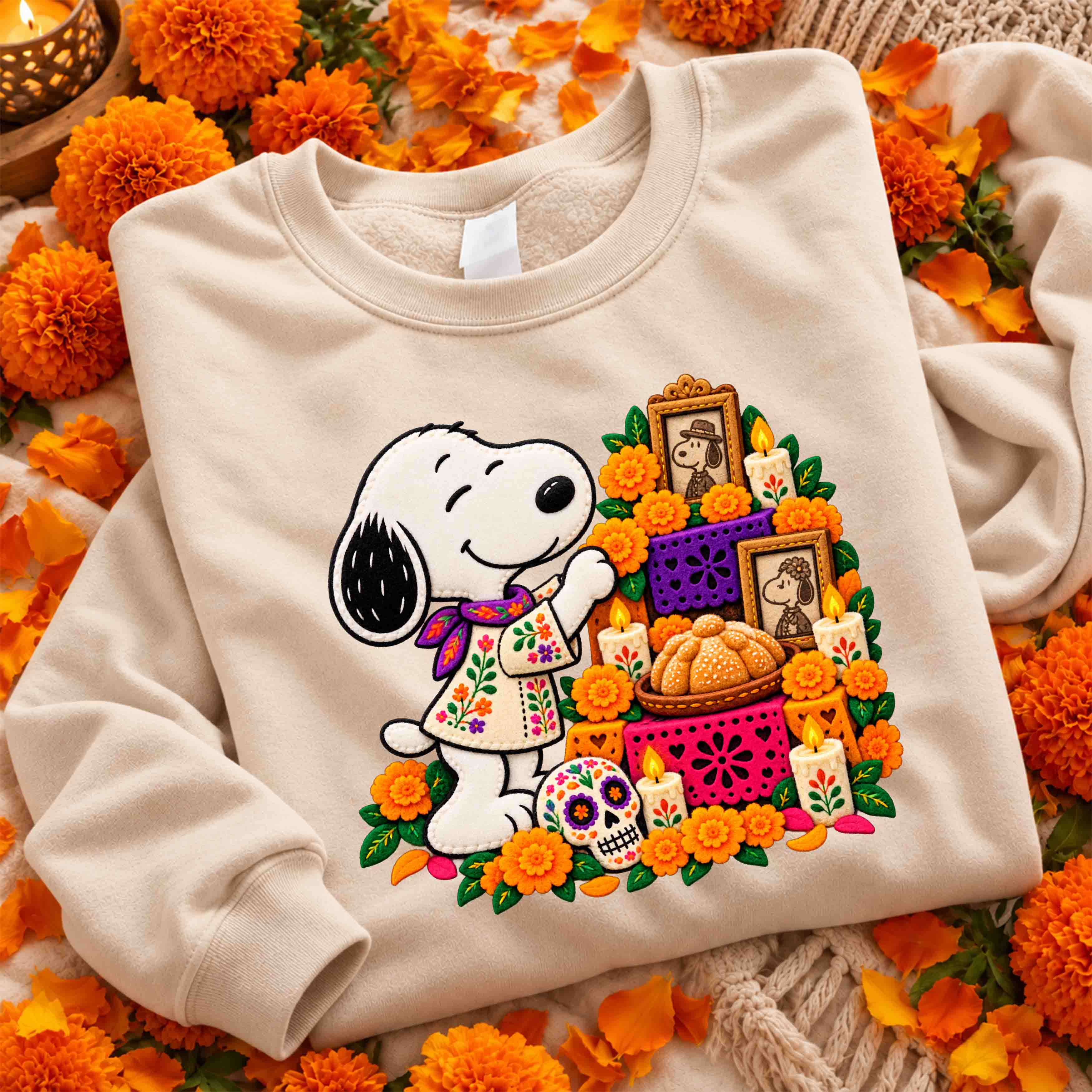 Snoopy Especial Día de Muertos – 21 Diseños PNG para DTF y Sublimación