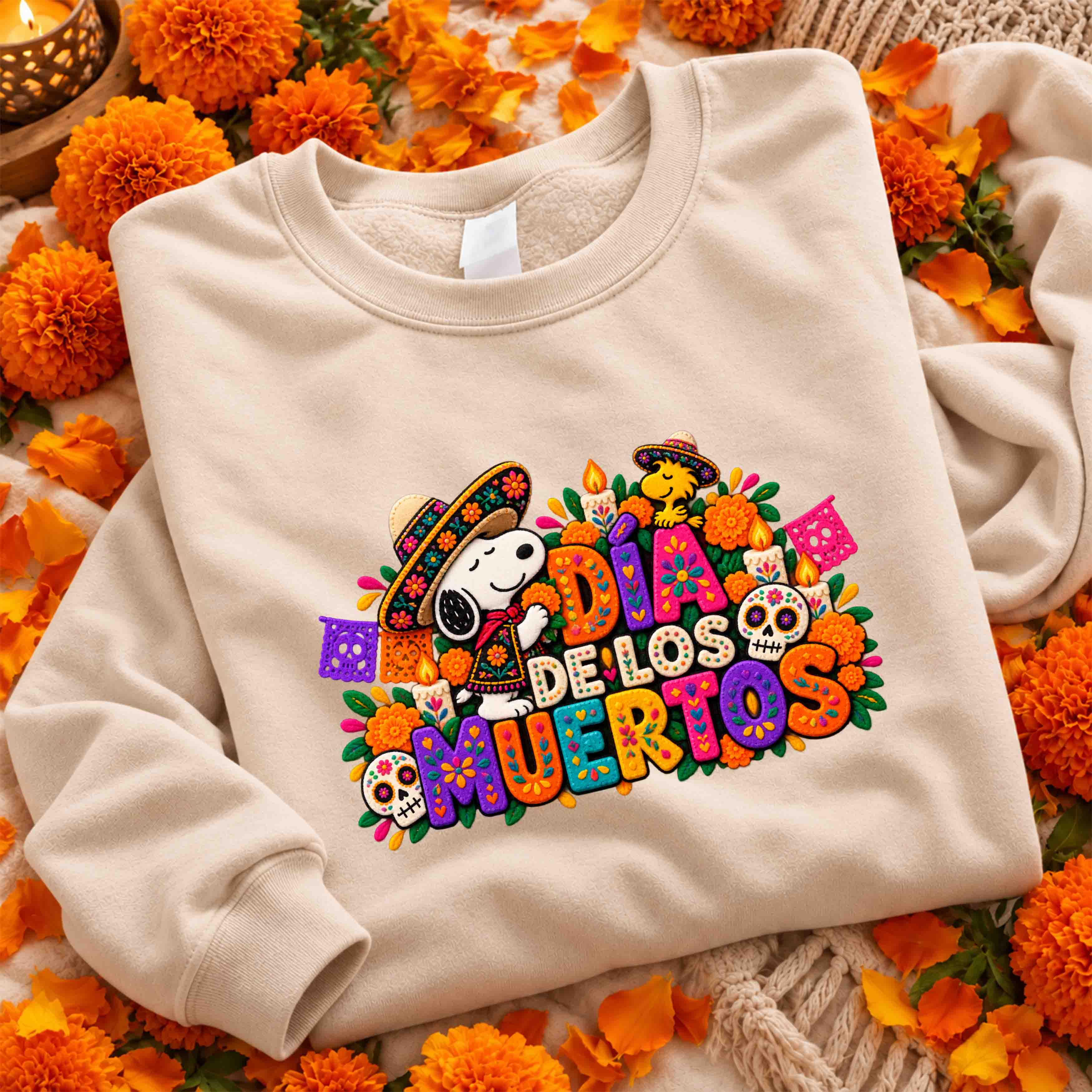 Snoopy Especial Día de Muertos – 21 Diseños PNG para DTF y Sublimación