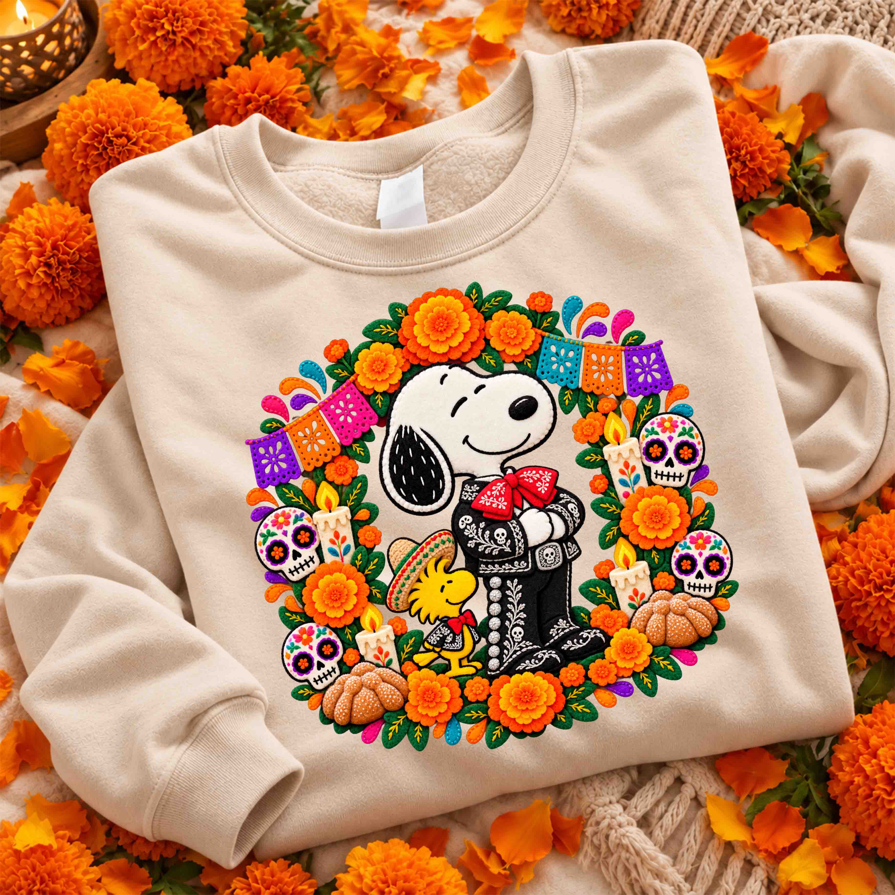 Snoopy Especial Día de Muertos – 21 Diseños PNG para DTF y Sublimación